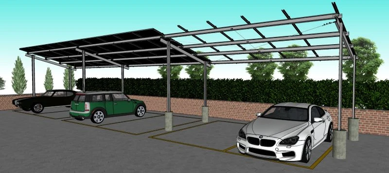 Carport solar com vedação
