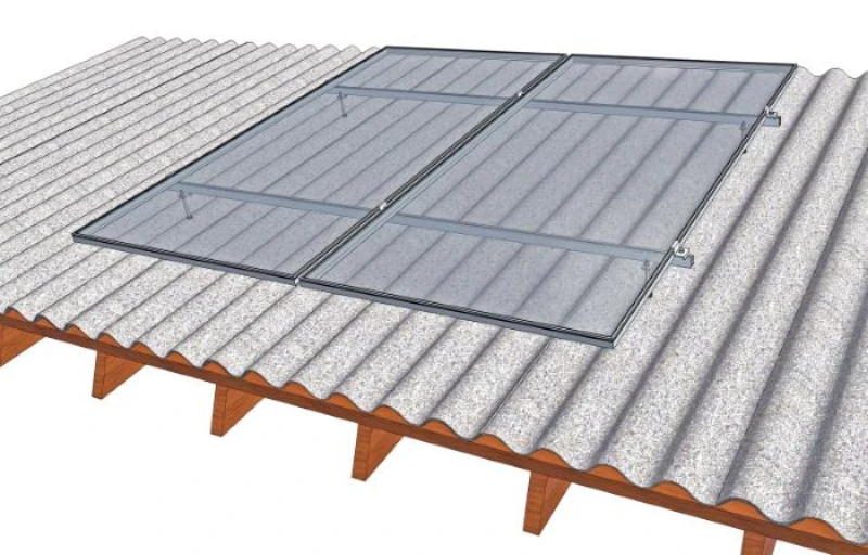 Estrutura para placa solar telhado fibrocimento