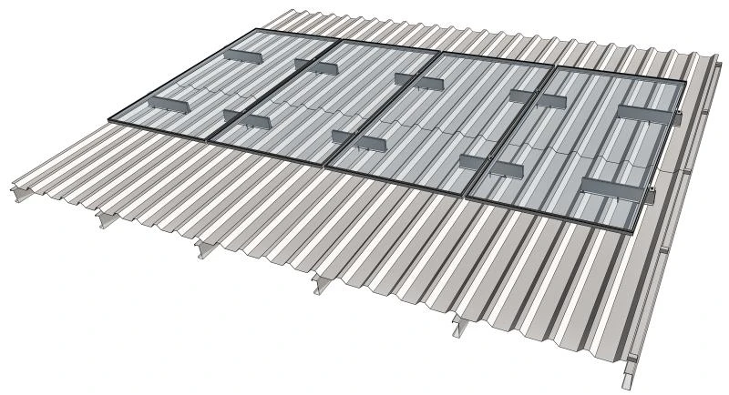 Fixação de painel solar telhado metálico